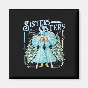 Sisters White Xmas Merry Christmas Snowflake Pajam Magnet