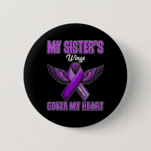 Sister's Wings Cover My Heart End Overdose 1 6 Cm Round Badge