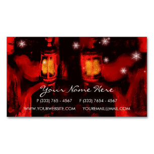 sisters with lamp magnetic business card
