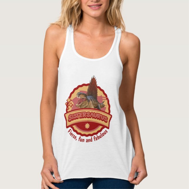 Sistersaurus: Fierce, fun and fabulous Funny Singlet (Front)