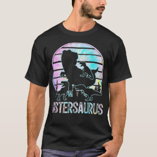 SisterSaurus Funny Dinosaur Sister of 3 Kids Tie D T-Shirt