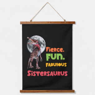 Sistersaurus Matching Sisters Dino Squad Design Hanging Tapestry