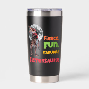 Sistersaurus Matching Sisters Dino Squad Design Insulated Tumbler