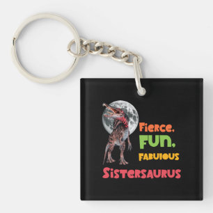 Sistersaurus Matching Sisters Dino Squad Design Key Ring