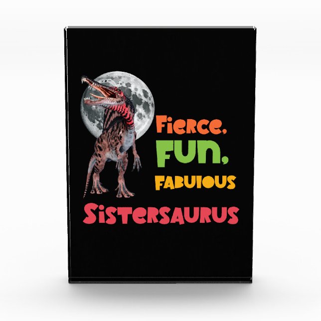 Sistersaurus Matching Sisters Dino Squad Design Photo Block (Front)