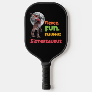 Sistersaurus Matching Sisters Dino Squad Design Pickleball Paddle