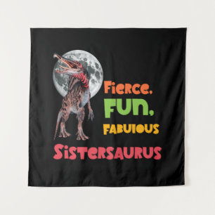 Sistersaurus Matching Sisters Dino Squad Design Tapestry
