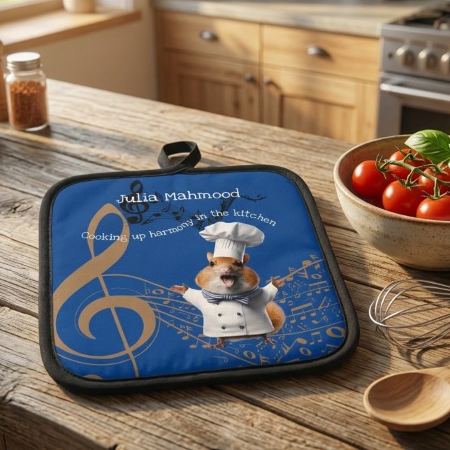 Sisters's Music lover singer cook mouse  Pot Holder (Creator Uploaded)