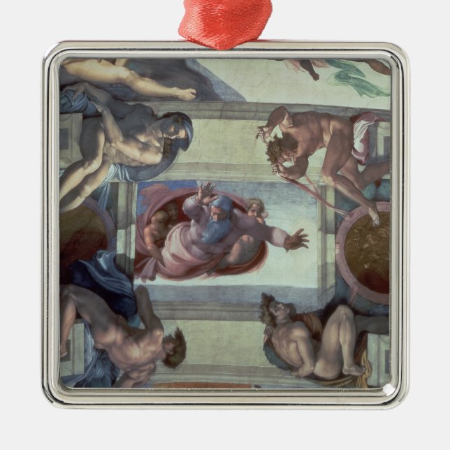 Sistine Chapel Ceiling 2 Metal Tree Decoration (Front)