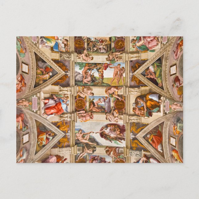 Sistine Chapel Ceiling by Michelangelo Buonarroti Postcard (Front)