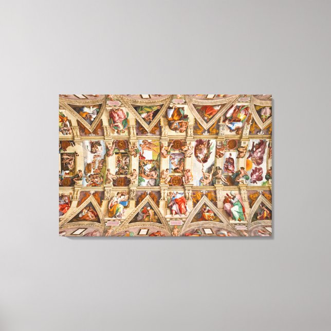 Sistine Chapel Ceiling by Michelangelo Canvas Print (Front)