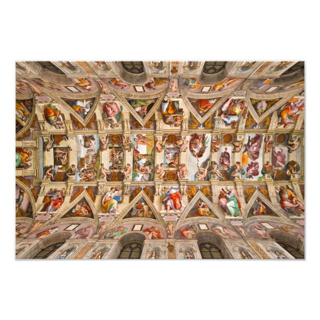 Sistine Chapel Ceiling by Michelangelo Photo Print (Front)