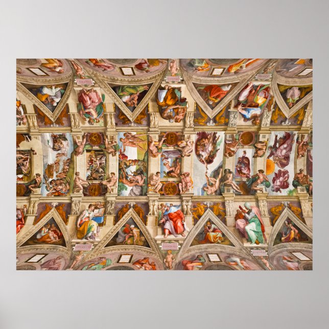 Sistine Chapel Ceiling by Michelangelo Poster (Front)