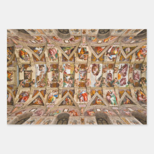 Sistine Chapel Ceiling by Michelangelo Wrapping Paper Sheet