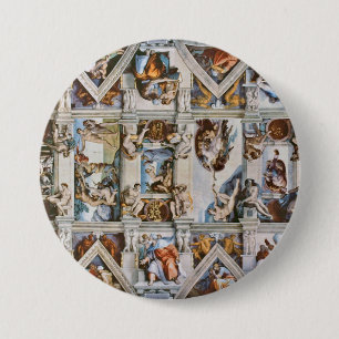 Sistine Chapel Ceiling Michelangelo 7.5 Cm Round Badge