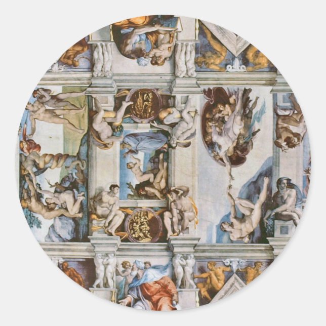 Sistine Chapel Ceiling Michelangelo Classic Round Sticker (Front)