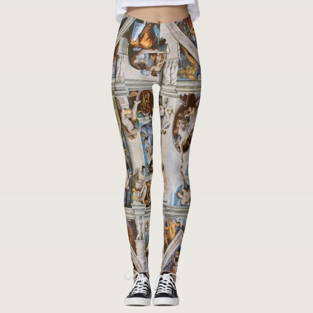 Sistine Chapel Ceiling Michelangelo Leggings (Front)
