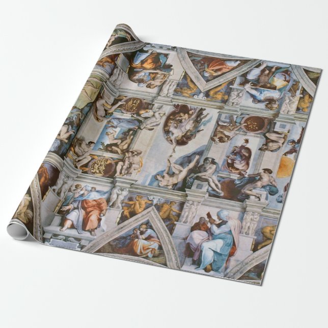 Sistine Chapel Ceiling Michelangelo Wrapping Paper (Unrolled)