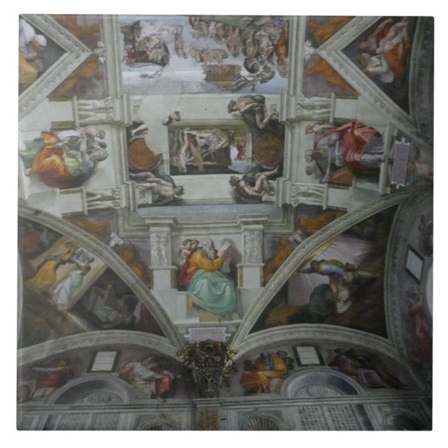 Sistine Chapel Ceiling, Rome Italy Tile (Front)