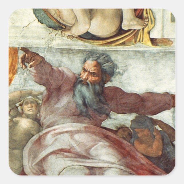 Sistine Chapel Ceiling Square Sticker (Front)