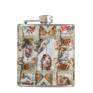 Sistine Chapel Michelangelo - Vatican, Rome, Italy Hip Flask