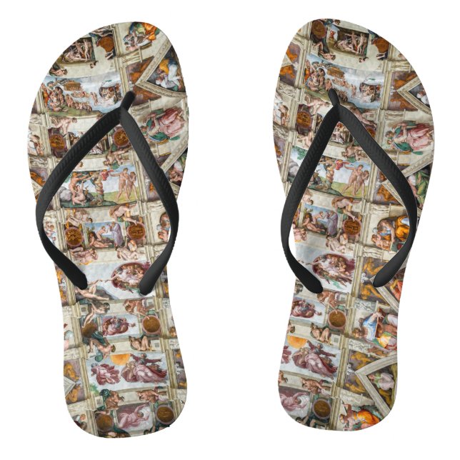 Sistine Chapel Michelangelo - Vatican, Rome, Italy Jandals (Footbed)