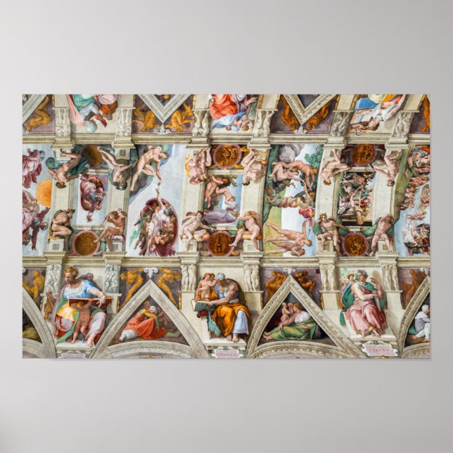 Sistine Chapel Michelangelo - Vatican, Rome, Italy Poster (Front)
