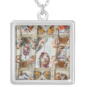 Sistine Chapel Michelangelo - Vatican, Rome, Italy Silver Plated Necklace