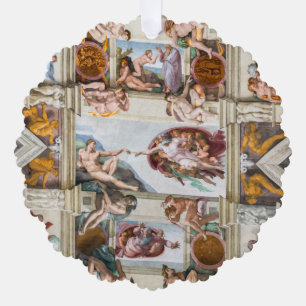 Sistine Chapel Michelangelo - Vatican, Rome, Italy Tree Decoration Card