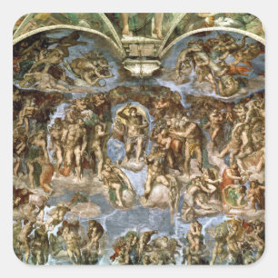 Sistine Chapel: The Last Judgement, 1538-41 Square Sticker