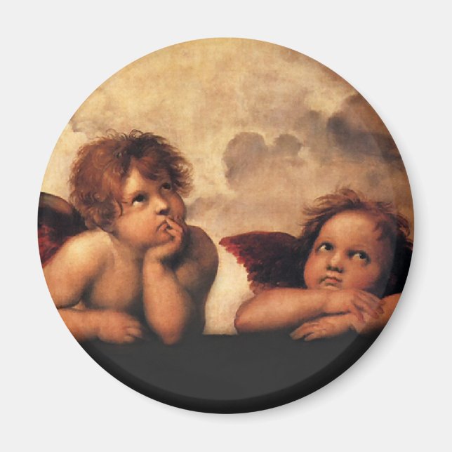 Sistine Madonna 2 Angels by Raphael Magnet (Front)