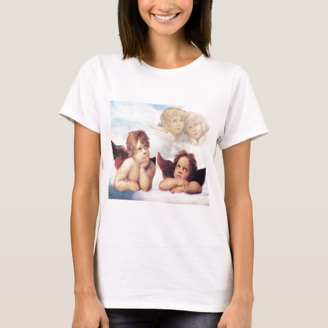 Sistine Madonna 2 Angels by Raphael T-Shirt (Front)