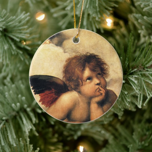 Sistine Madonna Angels by Raphael Sanzio Ceramic Tree Decoration (Tree)