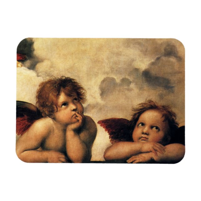 Sistine Madonna Angels by Raphael Sanzio Magnet (Horizontal)