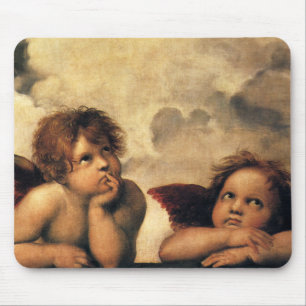 Sistine Madonna Angels by Raphael Sanzio Mouse Pad