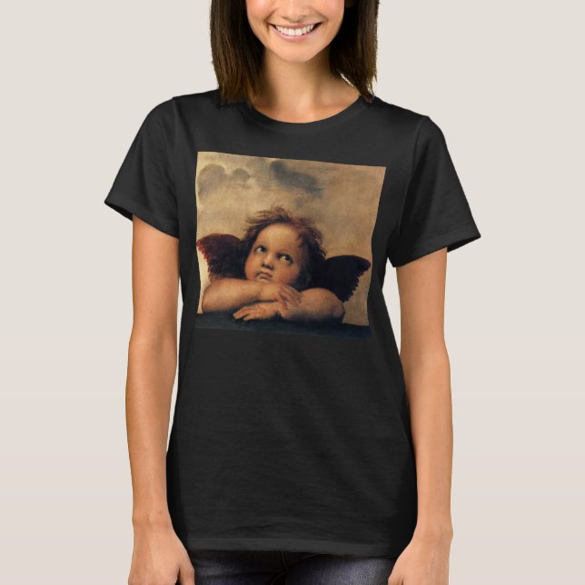 Sistine Madonna Angels by Raphael Sanzio T-Shirt (Front)
