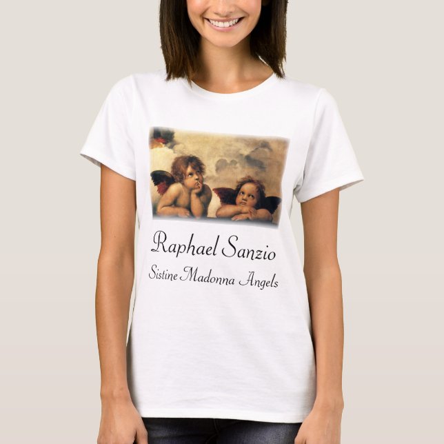 Sistine Madonna Angels by Raphael Sanzio T-Shirt (Front)