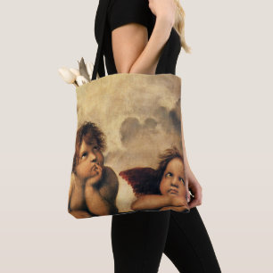 Sistine Madonna Angels by Raphael Sanzio Tote Bag