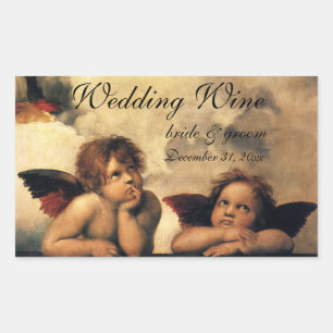 Sistine Madonna Angels by Raphael Wedding Rectangular Sticker