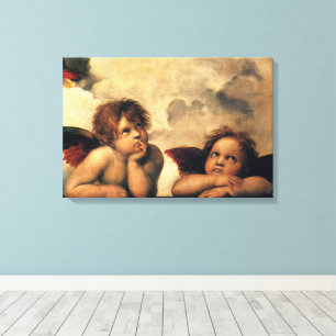 Sistine Madonna, Angels detail by Raphael Canvas Print