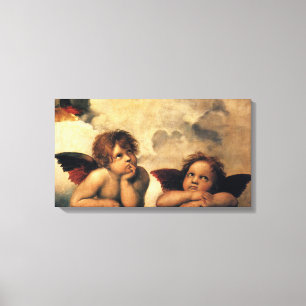 Sistine Madonna, Angels detail by Raphael Canvas Print