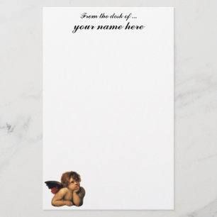 Sistine Madonna, Angels detail by Raphael Sanzio Stationery