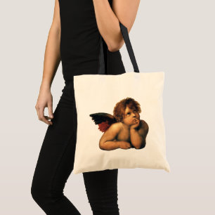 Sistine Madonna, Angels detail by Raphael Sanzio Tote Bag