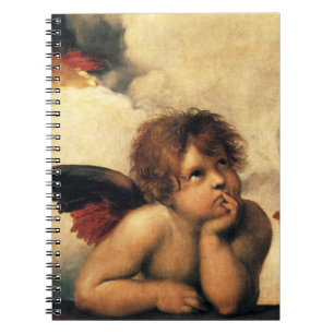 Sistine Madonna, Angels detail by Raphael Spiral Notebook