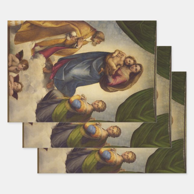 Sistine Madonna by Rapahel Wrapping Paper Sheet (Set)