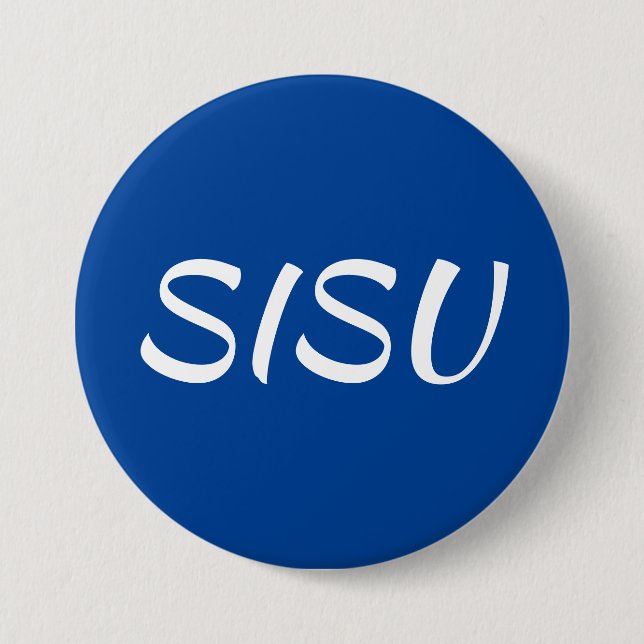 SISU Button (Round; Blue; Finnish Button) (Front)