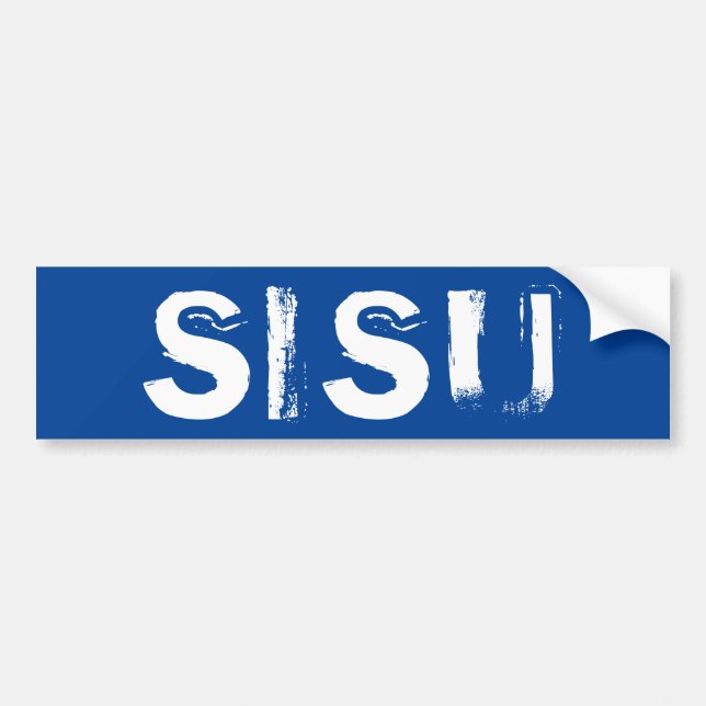 SISU Finn Power Finnish distressed font style Bumper Sticker (Front)