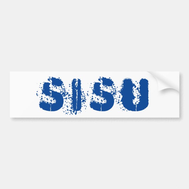SISU Finn Power Finnish eye-catching font style Bumper Sticker (Front)