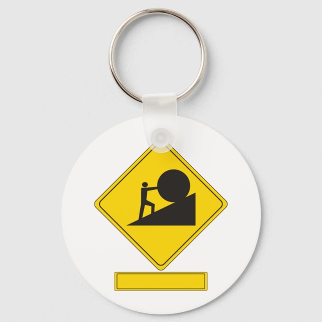 Sisyphus Road Sign Key Ring (Front)