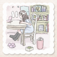 sit down at a desk in a small room